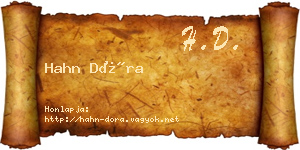 Hahn Dóra névjegykártya